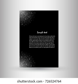 Brochures of silver glitter. Beautiful brochures from sequins for decorated decoration. Vector illustration
