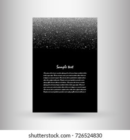 Brochures of silver glitter. Beautiful brochures from sequins for decorated decoration. Vector illustration