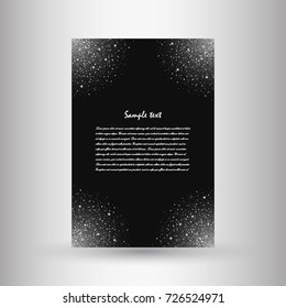 Brochures of silver glitter. Beautiful brochures from sequins for decorated decoration. Vector illustration