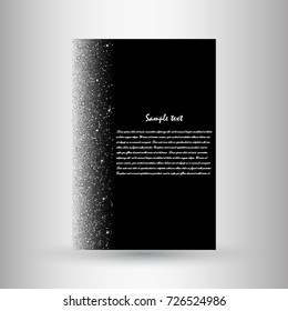 Brochures of silver glitter. Beautiful brochures from sequins for decorated decoration. Vector illustration