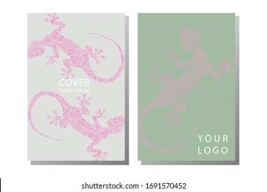 Brochures with varieties of reptiles.  Template of magazines, poster, book cover, banners.  Landscape invitation.