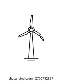 Icono de turbina de viento roto, el mejor ícono de línea de Vector.