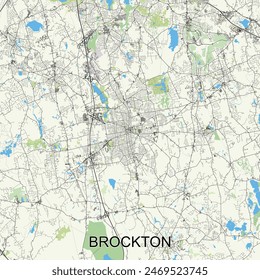 Brockton, Massachusetts, United States map poster art