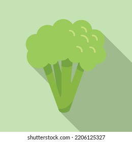 Brocoli bunch icon flat vector. Cabbage vegetable. Plant salad