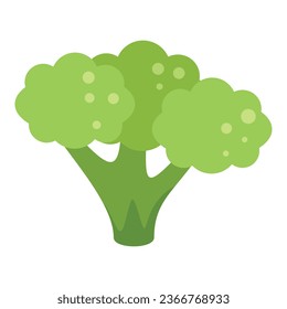 Vector plano de icono de cabeza de brócoli. Basura vegetal. Ensalada vegetal aislada