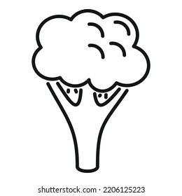 Brocoli head icon outline vector. Vegetable cabbage. Plant salad