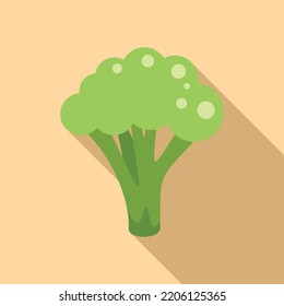 Brocoli icon flat vector. Food cabbage. Plant salad