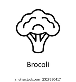 Brocoli Vector outline Icon Design illustration. Food and Drinks Symbol on White background EPS 10 File 