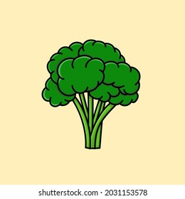 brocoli vegetable isolated vector illustration cartoon style. can use for vegetarian diet design of poster, banner, flyer, pamphlet, leaflet, brochure, catalog, food menu, web, site, website