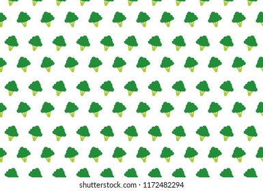 Brocolis seamless cartoon vector design illustration, brocoli for wrapping paper, background, curtain, etc 