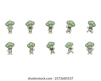 Brocolli Character Design Element Set