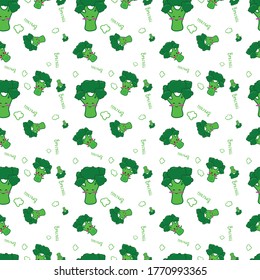 Brocolli Cute kawaii pattern seamless green for kid