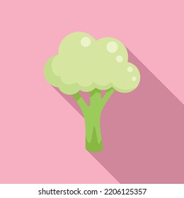 Brocolli icon flat vector. Cabbage food. Salad plant