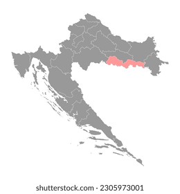 Brod Posavina сounty map, subdivisions of Croatia. Vector illustration.