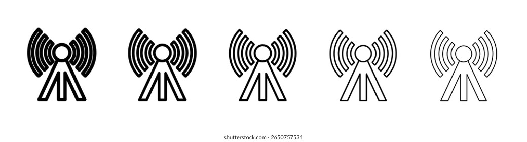 Vector de iconos de difusión Signo de estilo de contorno delgado