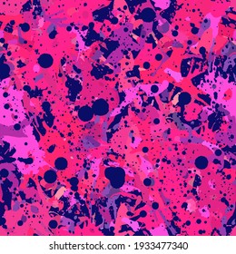 Broght pink paint seamless pattern, abstract multicolor vector background. Colorful design wallpaper for textile, fabric, wrapping paper.