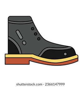 brogue boots black shoes illustration