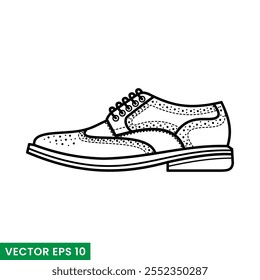 brogue shoes vector icon isolated on white background