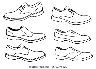 Brogues Line Art Illustration for Fashion Design Projects