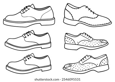 Brogues Line Art Illustration for Fashion Design Projects