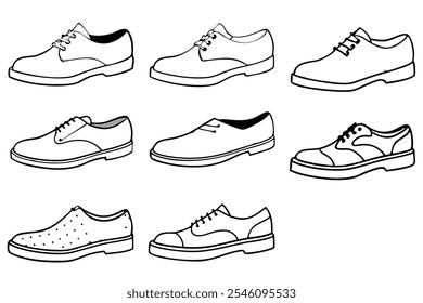 Brogues Line Art Illustration for Fashion Design Projects