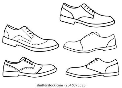 Brogues Line Art Illustration for Fashion Design Projects