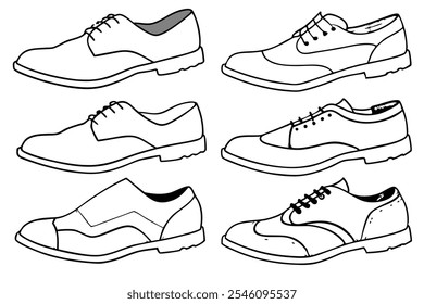 Brogues Line Art Illustration for Fashion Design Projects