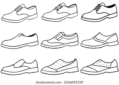 Brogues Line Art Illustration for Fashion Design Projects