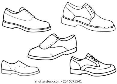 Brogues Line Art Illustration for Fashion Design Projects