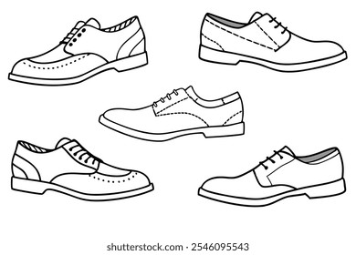 Brogues Line Art Illustration for Fashion Design Projects