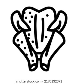broiler chicken carcass line icon vector. broiler chicken carcass sign. isolated contour symbol black illustration