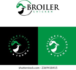 Broiler chicken farm logo vector design template