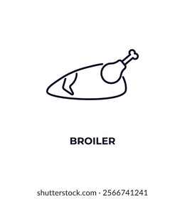 broiler outline icon. Linear vector from kitchen concept. Thin line broiler icon isolated on white background