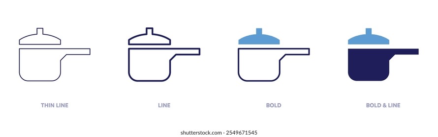 Broiler pan icon in 4 different styles. Thin Line, Line, Bold, and Bold Line. Duotone style. Editable stroke.