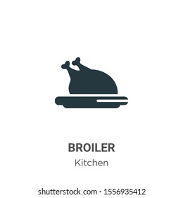 Broiler vector icon on white background. Flat vector broiler icon symbol sign from modern kitchen collection for mobile concept and web apps design.