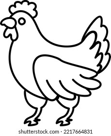 Broilers Concept, commercial meat breeds vector outline icon design, Poultry farming symbol, Meat or Eggs Production Sign, Protein and farmyard equipment stock illustration