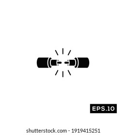 Broke cable Icon Vector. Cable Symbol Vector