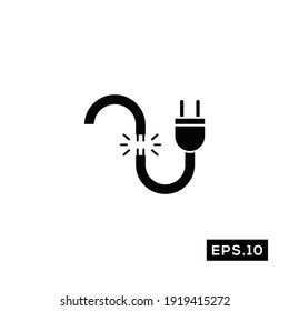Broke cable Icon Vector. Cable Symbol Vector