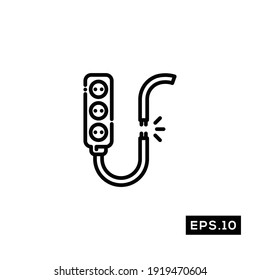 Broke cable Line Icon Vector. Cable Symbol Vector