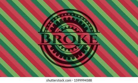 Broke christmas badge background. Vector Illustration. Detailed.