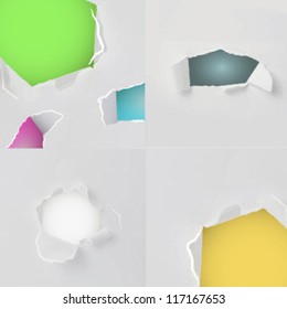 broke hole paper background. vector design