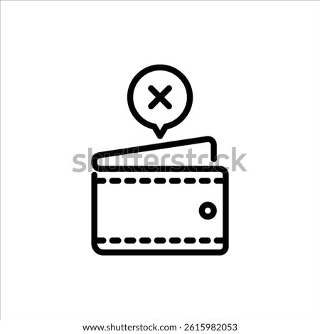 broke outline icon. empty wallet black line illustration.