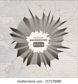 broke stone hole background. vector illustration