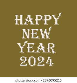 broken 3D text Happy New Year 2024 written on a white background. greeting card happy new year2024. greeting concept for the 2024 New Year celebration.