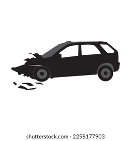diseño de símbolo de la ilustración del vector del icono del coche roto o accidente