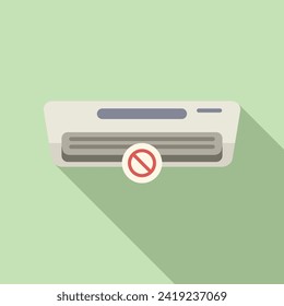 Broken air conditioner icon flat vector. Pump system. Clean filter job
