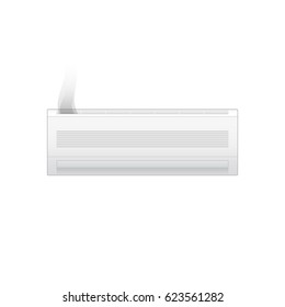 Broken air conditioner isolated on white background. Vector illustration