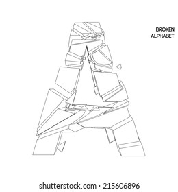 broken alphabet letter a