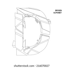 broken alphabet letter d