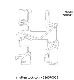 broken alphabet letter h